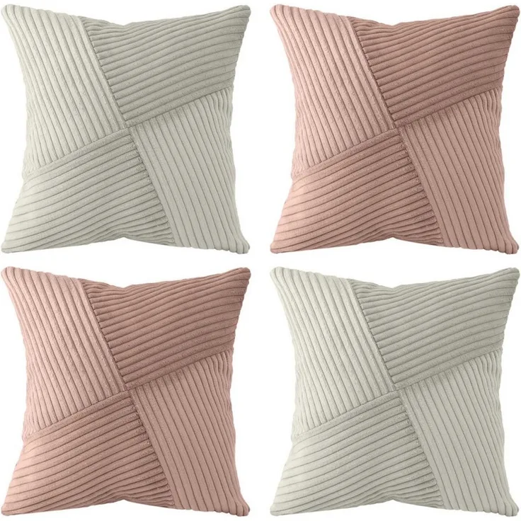 Amilian Kissenhüllen - 4er Set Kissenbezug, Kissenbezüge - Zierkissenbezüge, (4 Stück), 40x40 cm, Kissenhülle für Sofakissen, Dekokissen, Zierkissen, Kissen