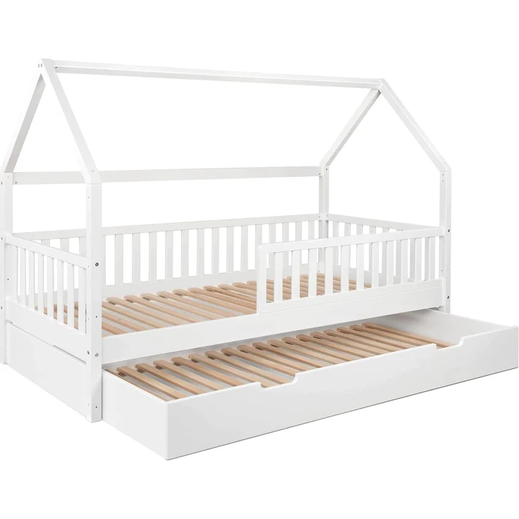 Ehrenkind Hausbett Livo aus massivem Buchenholz in verschiedenen Größen (FSC® zertifiziertMontessori Kinderbett, Jugendbett, 90x200), höhenverstellbar – Bild 1