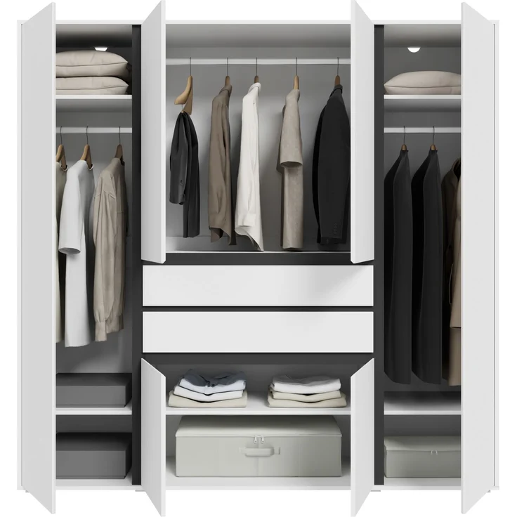 Falun Kleiderschrank 4-türig in weiß – Bild 4