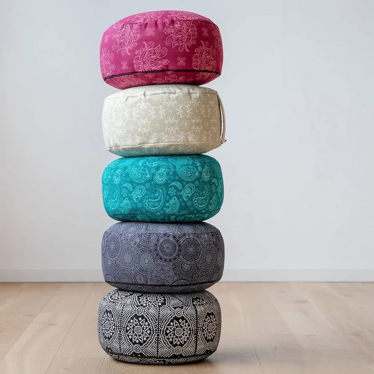 bodhi Meditationskissen Meditationskissen RONDO, 32 x 20 cm Bodhi Leaves, deep green, Dinkel – Bild 3