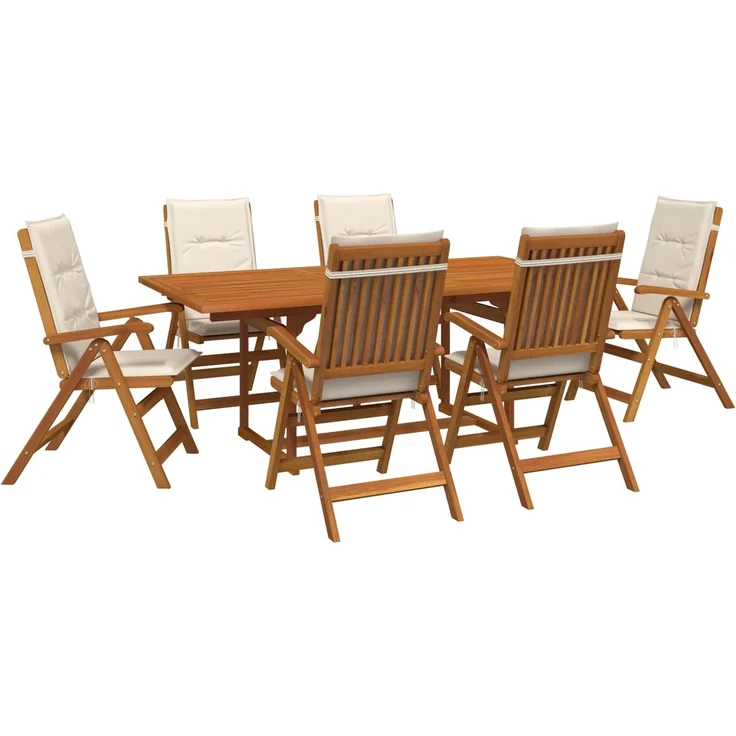 vidaXL Essgruppe für draußen mit Sonnenschirm 8 stk. 6-Sitzer 3438538 – Bild 2