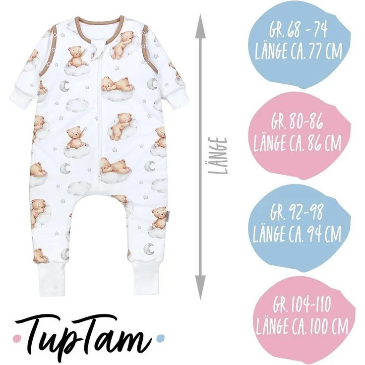 TupTam Babyschlafsack mit Armen und Beinen Winterschlafsack 2,5 TOG – Bild 2