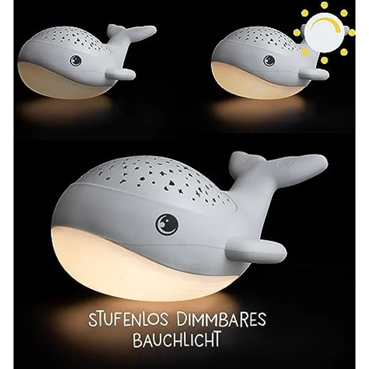 MegaLight Nachtlicht Baby Sternenhimmel | 2in1 Sternenhimmel Projektor Baby + Nachtlicht | warmweißes Nachtlicht & RGB Sternenprojektor in 3 Farben | Sternenprojektor Nachtlicht Kinder | WILLY WHALE – Bild 7