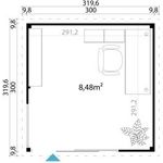 Lasita Maja Gartenhaus Domeo 1-4 Gartenhaus aus Holz in Silber Holzhaus mit 44 mm Wandstärke Blockbohlenhaus mit Montagematerial