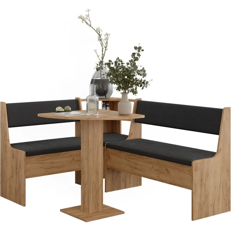 Vicco 'Roman' Eckbankgruppe mit Tisch, Goldkraft Eiche/Anthrazit, 150 x 120 cm – Bild 6