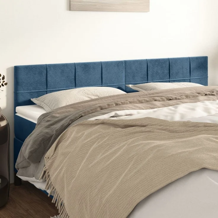 vidaXL Kopfteile 2 Stk. Dunkelblau 80 x 5 x 78/88 cm Samt 346072 – Bild 1