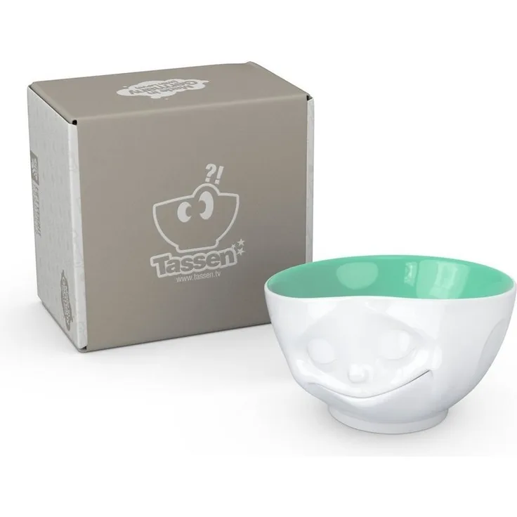 Schmunzel Schale glücklich innen Jade weiß 500ml