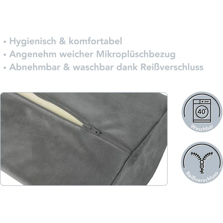 XDREAM Halbrolle ergonomisches Nackenkissen halbrund, Lagerungskissen, Funktionskissen, 1-tlg, wirkt stützend und entlastend, super weicher Mikroplüsch-Bezug – Bild 4