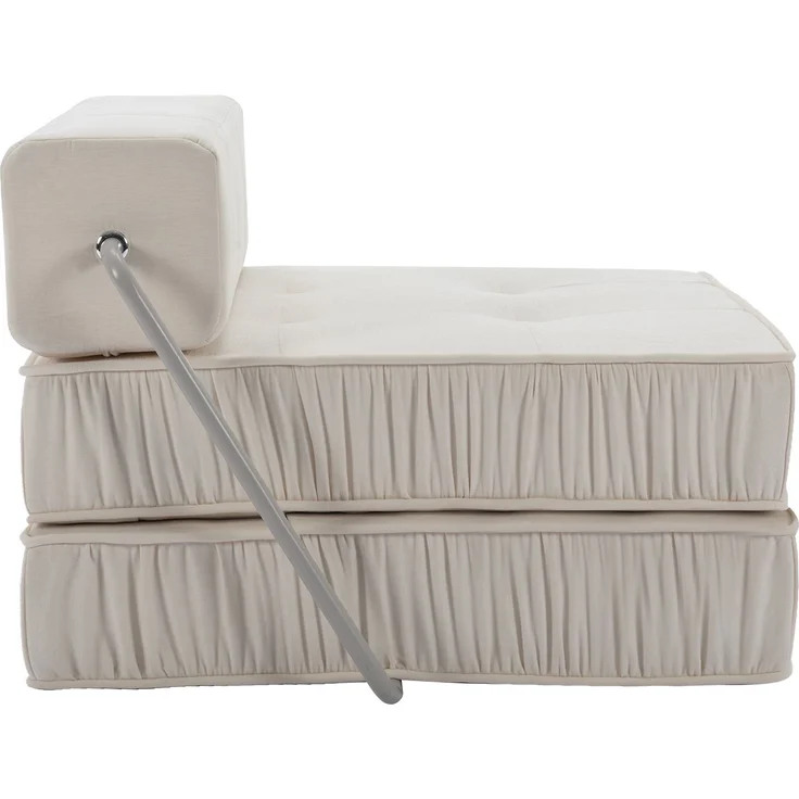 ZUBALIYA SchlafSofa mit Chenille - Bezug, modular aufgebaut, mit Schaumstoffpolsterung, mit rutschfester Basis, Weiß – Bild 19