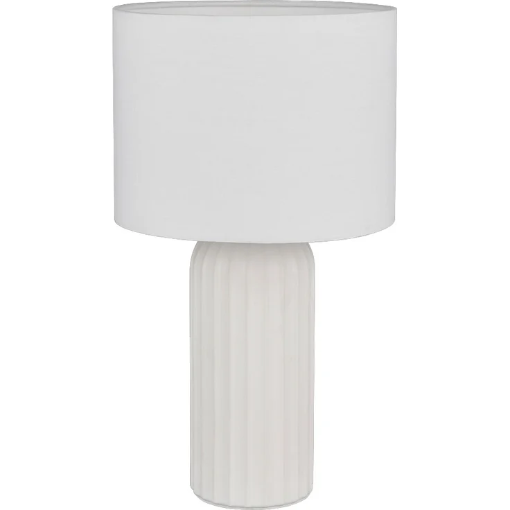 Tischleuchte, Keramik, weiß, E27, Schnurschalter, H 36 cm – Bild 8