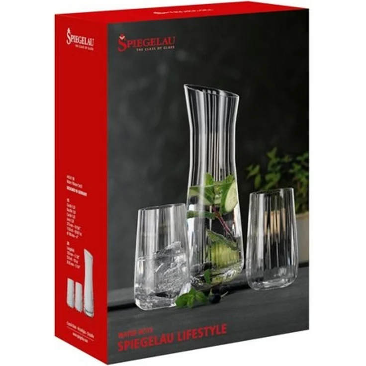 SPIEGELAU Gläser-Set Lifestyle Karaffe mit Wasserglas Set 3tlg, Kristallglas – Bild 4