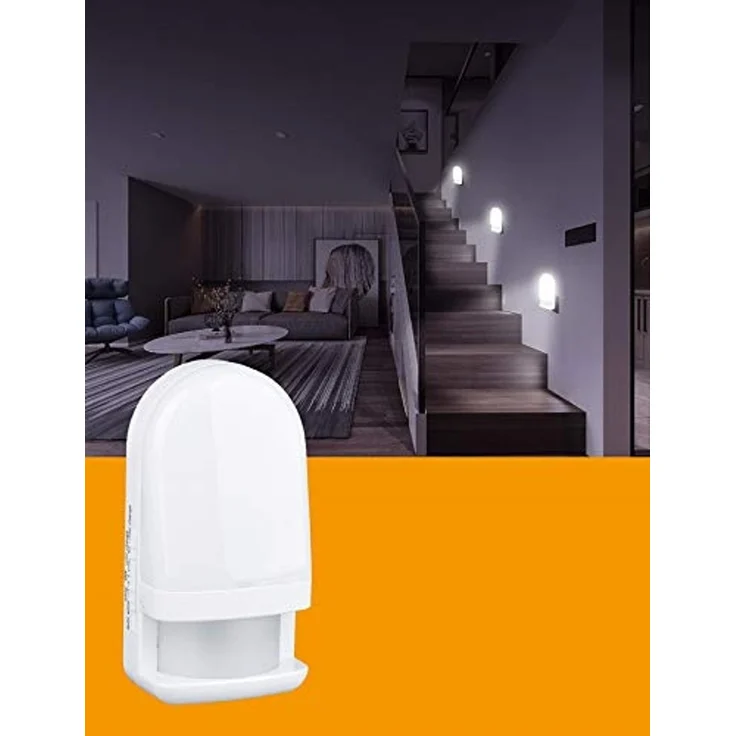 TRANGO LED Nachtlicht, Bewegungsmelder, 11-039 LED Sensor Nachtlicht in Weiß mit Automatikfunktion I Betrieb mit 3x AAA Batterie (nicht enthalten) mit Bewegungssensor, Tageslichtweiß, Sicherheitslicht, Orientierungslicht, Einschlafhilfe – Bild 1