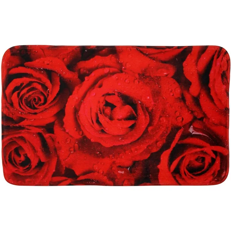 Sanilo Badematte Rosen, 50 x 80 cm, sehr weich, rutschfest, waschbar und schnelltrocknend, Polyester