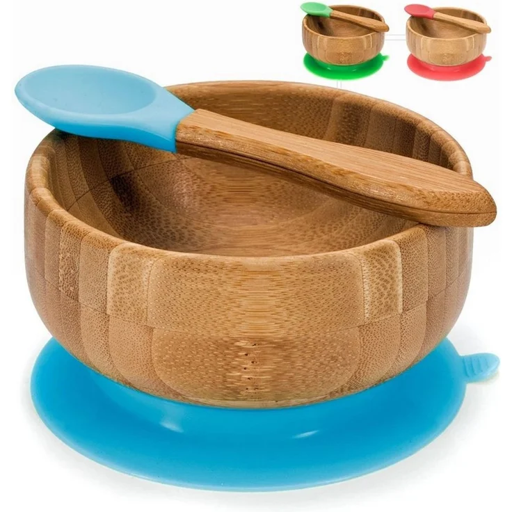 all Kids United Schüssel ALL KIDS UNITED–Bambus Schüssel Baby Kinder Breischüssel mit Saugnapf, Bambus, (Baby Müslischale), Breischale – Bild 1