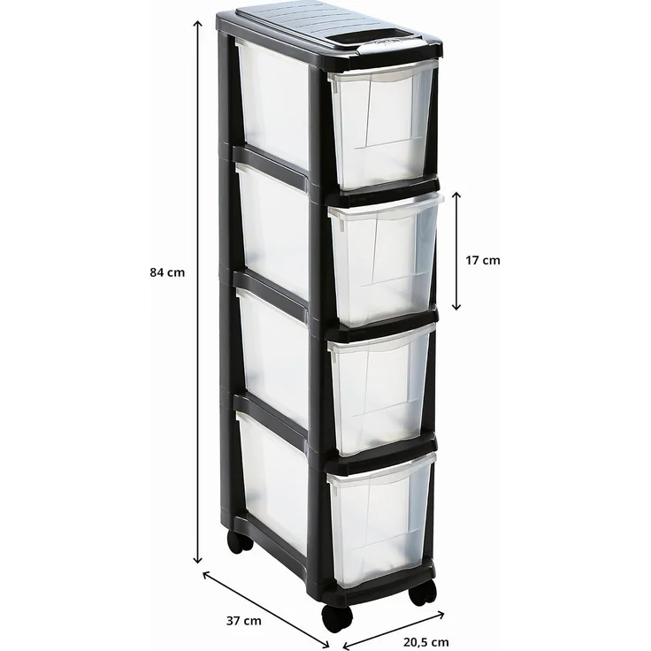 Mondex Schubladen Rollcontainer Turm Wagen Wäschesortierer schmal – Bild 3