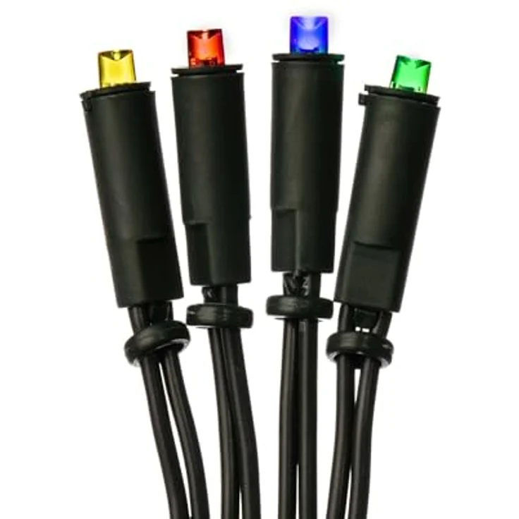 hellum LED-Lichterkette innen, 220V strombetrieben Lichterkette bunt 50er LEDs, beleuchtete Länge 735m, Kabel grün Wohnzimmer Dekoration Weihnachtsbaum IP20 Stecker für Innen 150322 – Bild 2
