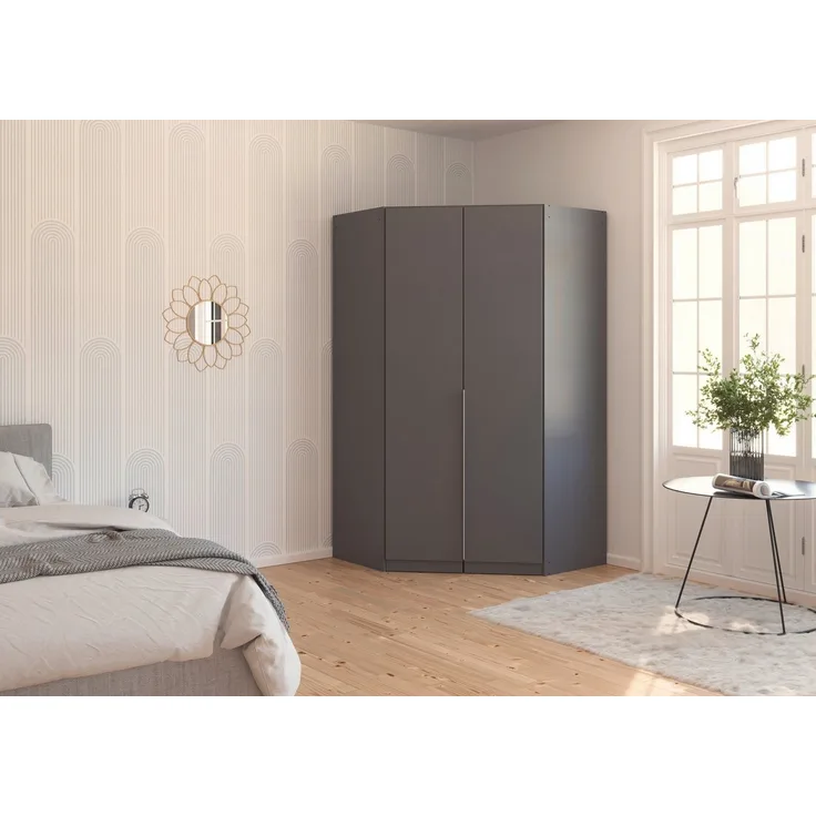 OTTO home Eckkleiderschrank Kleiderschrank Schrank Ankleidezimmer Schlafzimmer Garderobe AGORDO (in zwei Griff-Farben, Breite/Tiefe 117x117 cm, Höhen 210/229 cm) voll ausgestattet mit großzügigem Stauraum, 2 Höhen MADE IN GERMANY