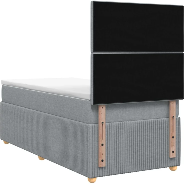 vidaXL Boxspringbett mit Matratze Hellgrau 100 x 200 cm Stoff 3454326 – Bild 8