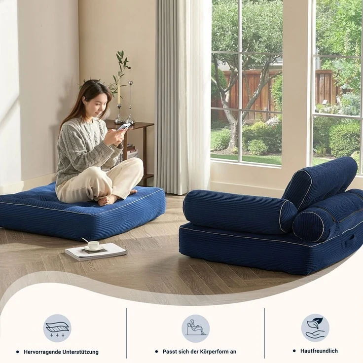 LITBIRD Schlafsofa faltbar, 4-in-1 Multifunktionssofa, Sitzsack-Sofa, Relaxsessel, 1 Teile, Spielsofa & Gästebett für kleine Räume – Bild 4