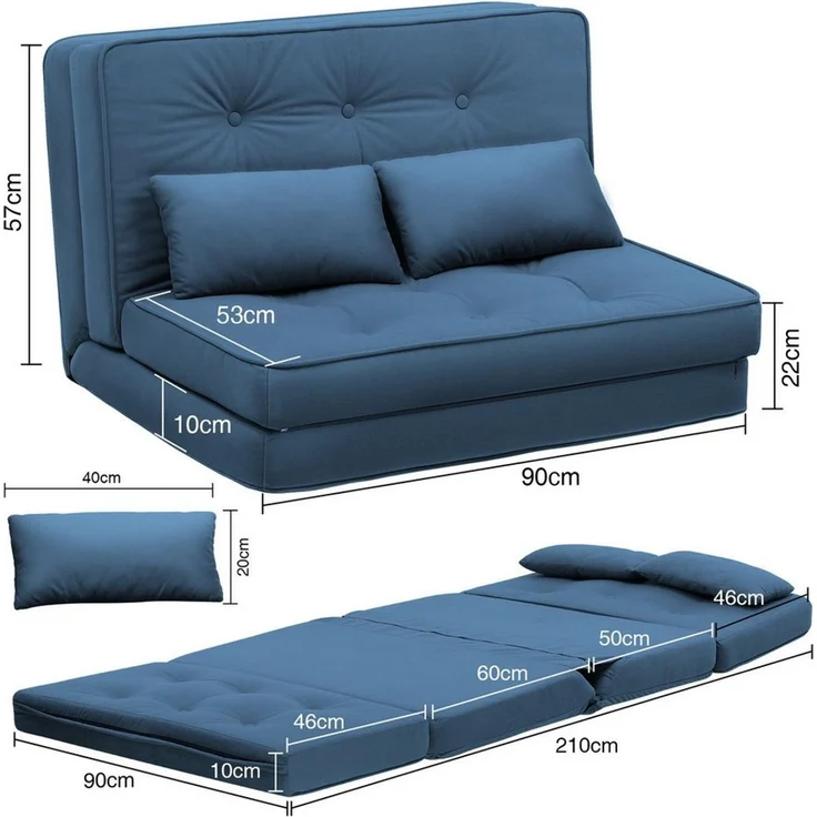 COMHOMA Kindersofa Schlafsofa Bodensofa Klappbar Bodensessel mit Schlaffunktion bettsofa – Bild 3