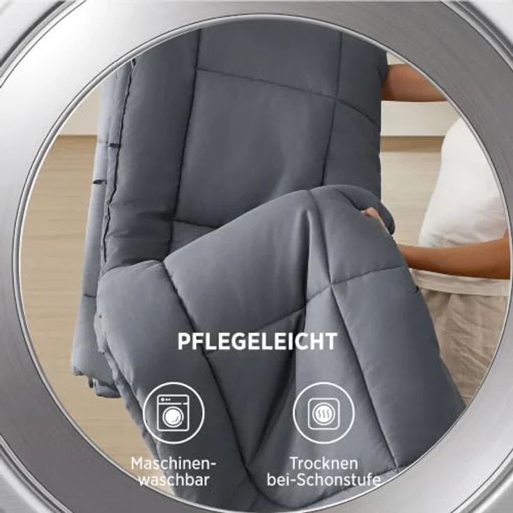 BEDSURE Bettdecke Ohne Bezug 135x200-2er Set Bettdecken mit Bezug | Bettdecke 135x200 für Allergiker, Waschbare 4 Jahreszeiten Bettdecken, Oeko-TEX Ganzjahresdecke, Warm & Gemütlich, Grau – Bild 5