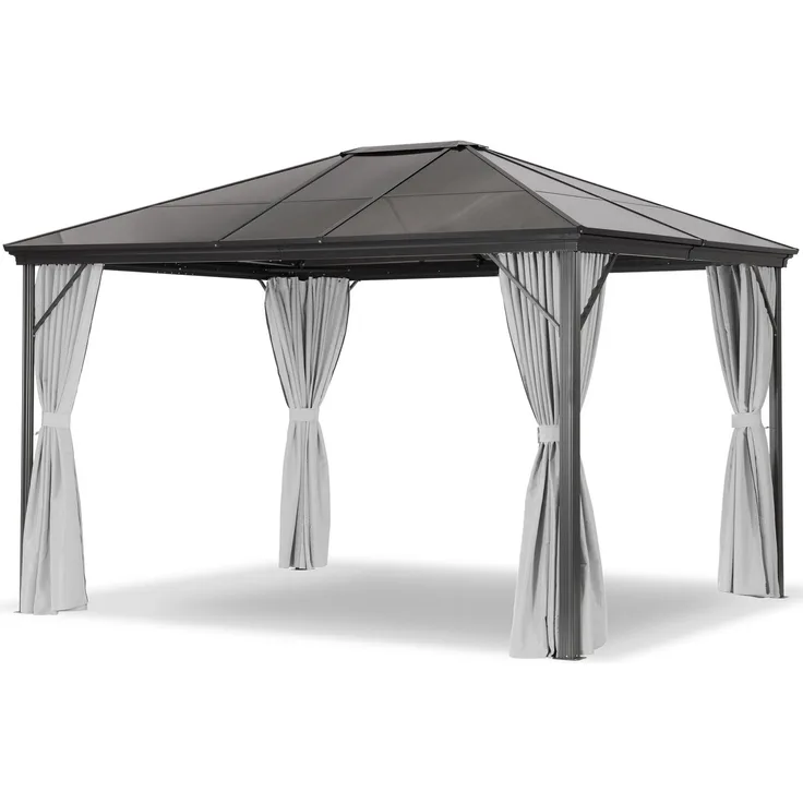 Leco Profi-Pavillon, Aluminium / Stahl grau / lichtgrau, 300x365 cm