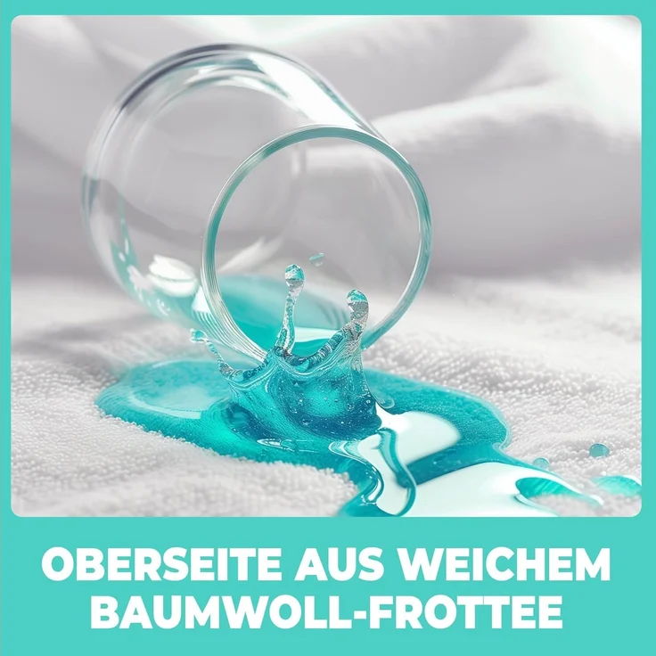 Matratzenschoner 200x200 cm wasserdichte Matratzenauflage Spannbettlaken Nässeschutz aus Baumwolle und Mikrofaser Inkontinenzunterlage Matratzenbezüg Atmungsaktiv für Bett und Matratze Waschbar – Bild 3