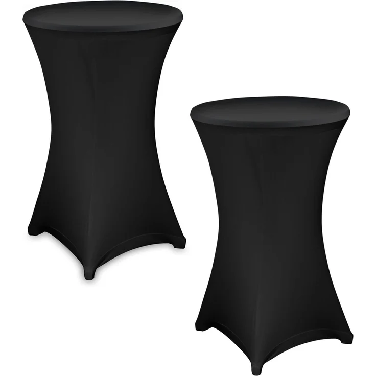 2x Julido Stehtischhusse Stretch schwarz 80cm Bistrotisch Stehtisch Hussen – Bild 1
