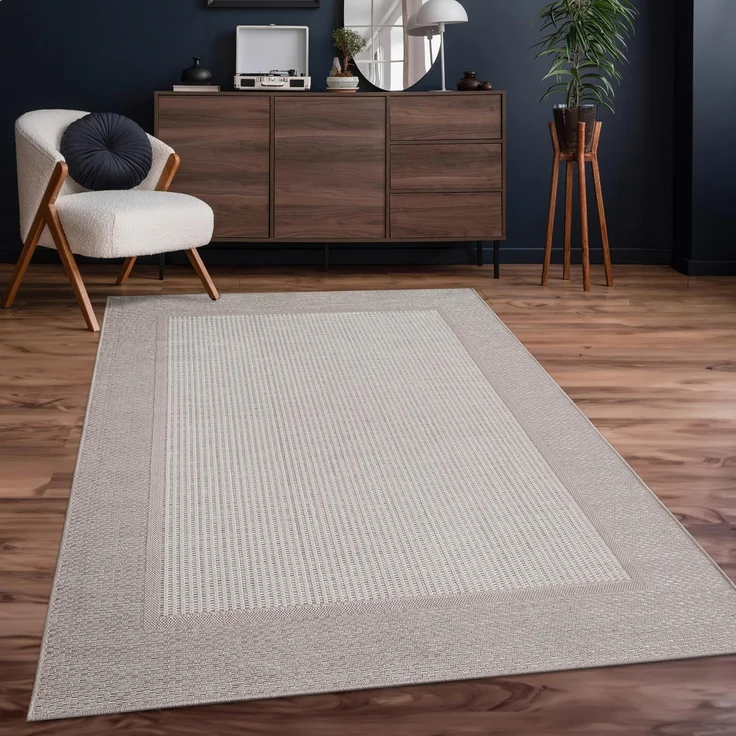 Paco Home In-& Outdoor Teppich Balkon Terrasse Küchenteppich Modernes Boho Ethno Muster, Grösse:200x280 cm, Farbe:Beige 7
