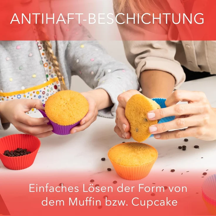 AVANA Muffinform aus Silikon Große Muffinformen Muffinförmchen Cupcake Backformen, (20-tlg), Antihaftbeschichtung, BPA-frei, Umweltschonend, 7 Farben – Bild 5