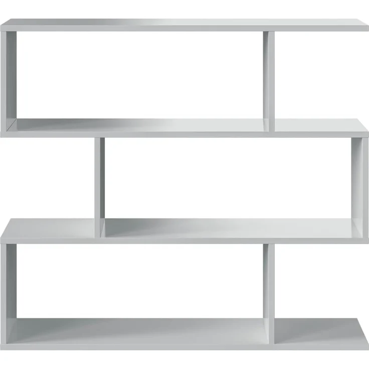 Habitdesign Bücherregal, Modell Athena, weißes Hochglanz-Finish, Maße: 97 cm (Höhe) x 110 cm (Breite) x 24 cm (Tiefe) – Bild 1