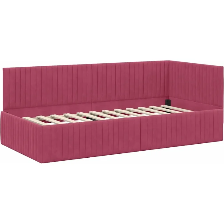 vidaXL Eckbettgestell mit Matratze mit Kopfteil 2 pcs Samt 3393812 – Bild 6