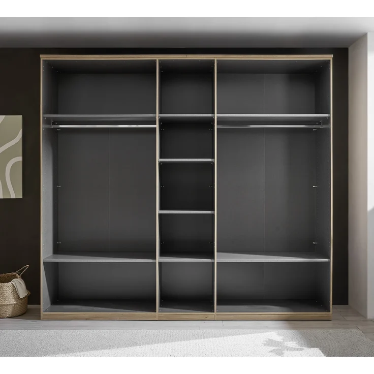 Schlafzimmer-Set >Danao< (2-teilig) Doppelbett + Kleiderschrank, Mauvella Oak Dekor / Kashmir – Bild 7