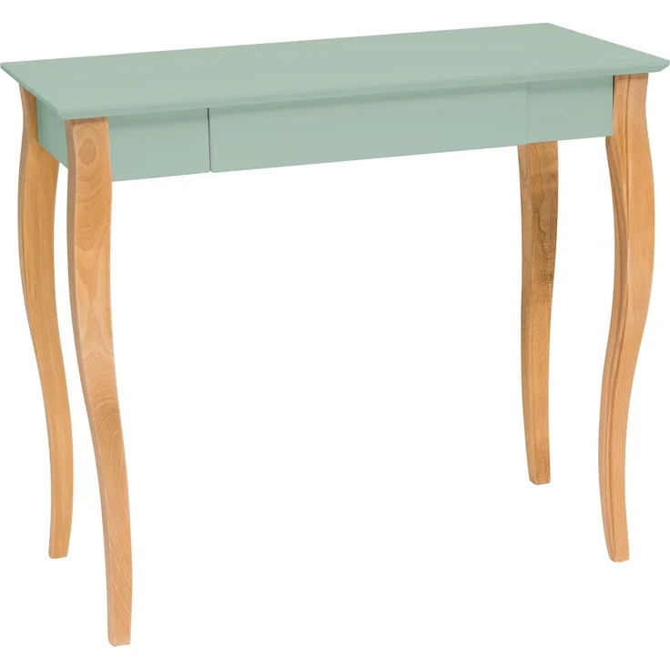 Ragaba Schreibtisch mit Schublade, MDF & Massives Buchenholz, 85x40 cm, Salbei Grün – Bild 1