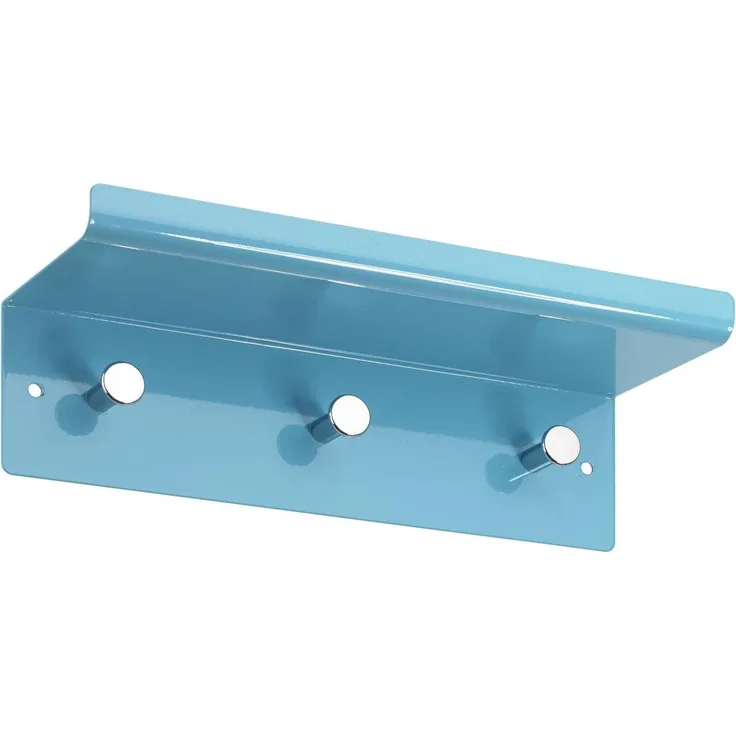 Hettich Garderobenleiste 3 Haken 30,0 x 10,0 x 10,0 cm hellblau
