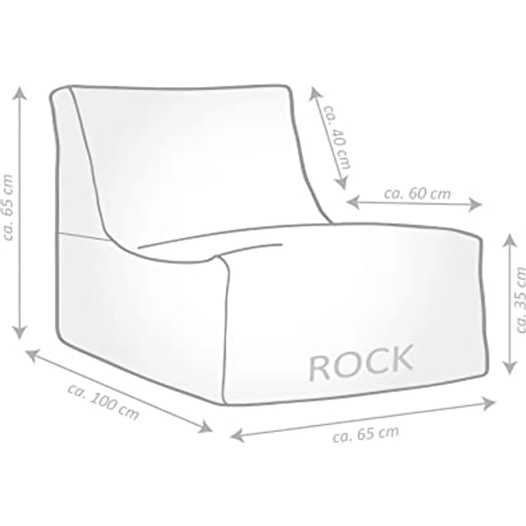 Sitting Point Rock Santorin, Outdoor-Sitzsack in Anthrazit, wetterbeständig und pflegeleicht – Bild 3