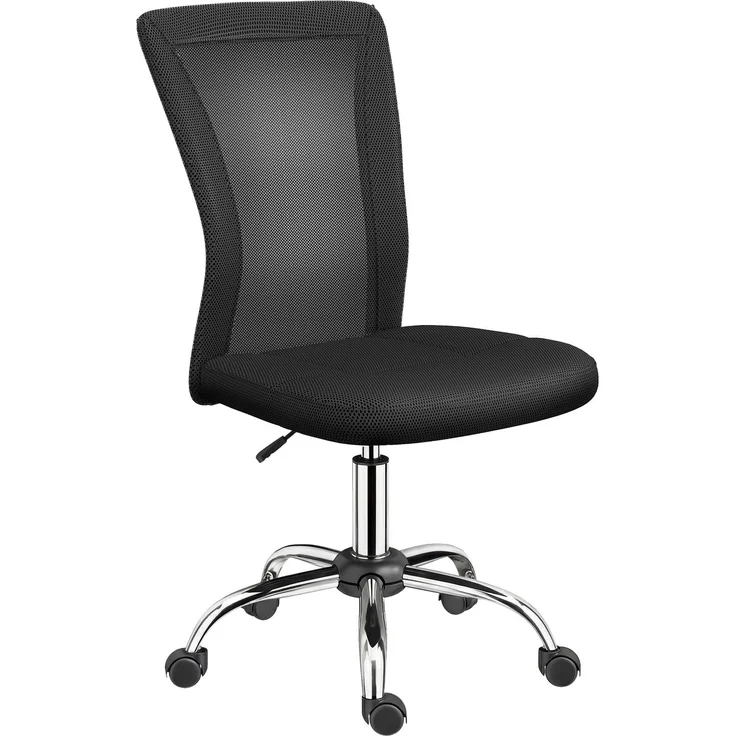 MELAYR, Armlehnenloser, drehbarer Schreibtischstuhl, Belastung 100 kg, 43 x 58 x 90–100 cm, Schwarz – Bild 1