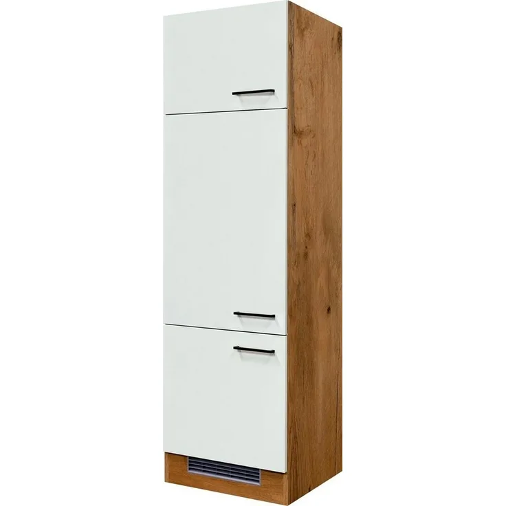 Flex-Well Kühlumbauschrank Vintea (B x H x T) 60 x 200 x 57 cm, mit Metallgriffen