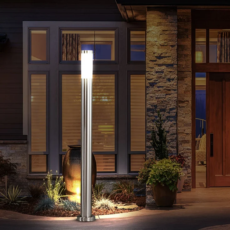 LED Außen Säulen Stehlampe, Edelstahl, IP44 – Bild 9