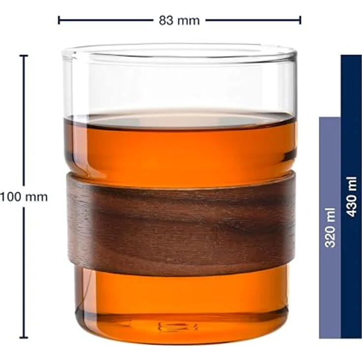 LEONARDO Becher NOVO LEGNO, 2er Set, 2-tlg, Glas, Holz, Becher mit Holzspange – Bild 3