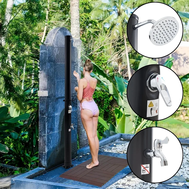 Solardusche Frerievn mit Fußdusche 215 cm 18L [casa. pro] – Bild 2