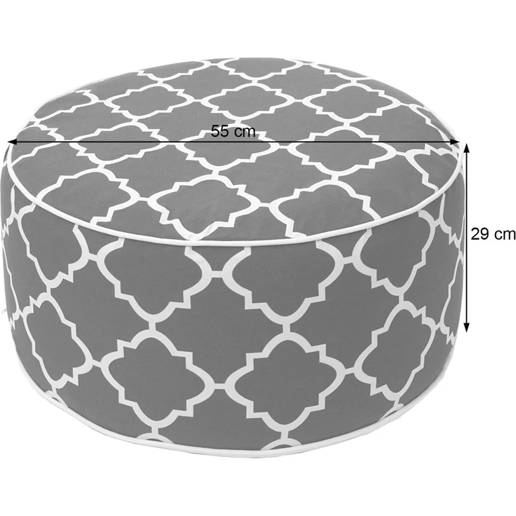 Sitzhocker HWC-G31, Pouf Sitzkissen Sitzsack Gartenhocker, aufblasbar In-/Outdoor Spun Poly 29x55cm ~ Blatt-Design – Bild 3