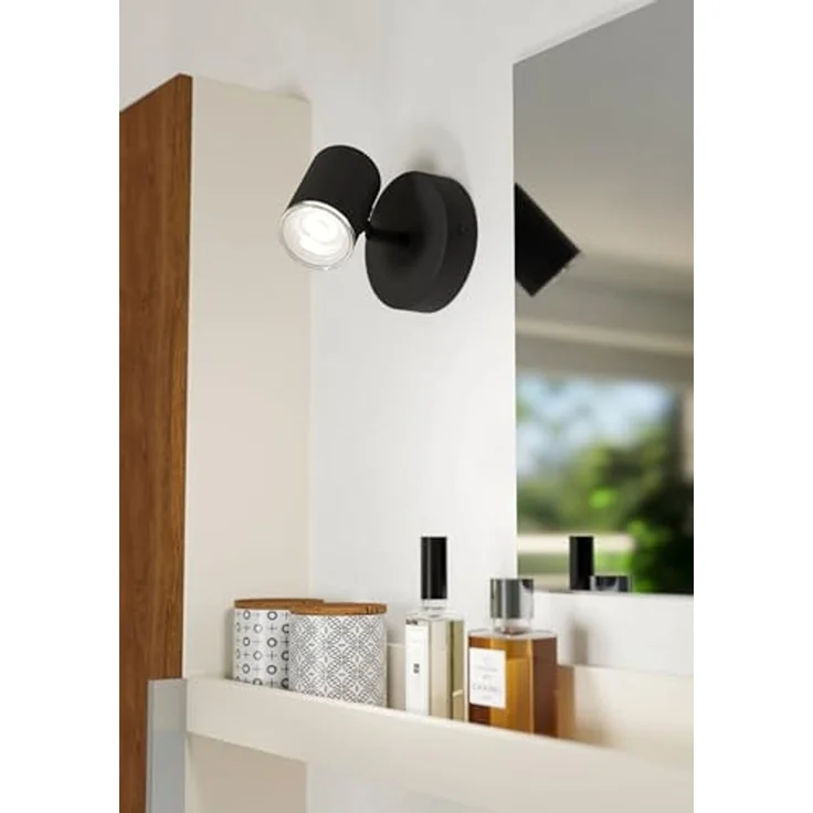 EGLO Deckenleuchte CONSUMA 1 Spotlampe - Stahl - GU10 - 1X5W - IP44, ohne Leuchtmittel, Wandleuchte, Wandspot, schwenkbar, Strahler, L11 x H11,5 x AL13 cm – Bild 2
