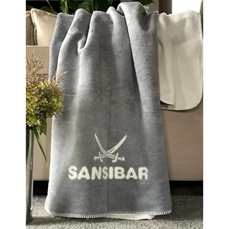Sansibar 'Doubleface' Wohndecke, Baumwollmischgewebe silber, 150 x 200 – Bild 3