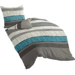 Bierbaum Bettwäsche 6472, Mako-Satin, Made in Germany, silber 09, 135x200 + 80x80 cm