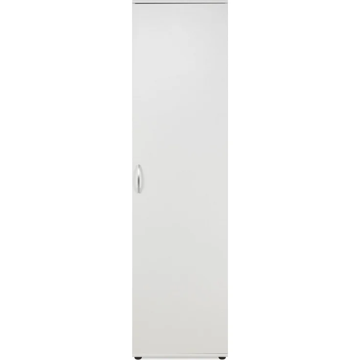 Garderobenschrank >Andy< 1 Tür, 5 Böden, in Weiß - 50x187x34cm (BxHxT) – Bild 3