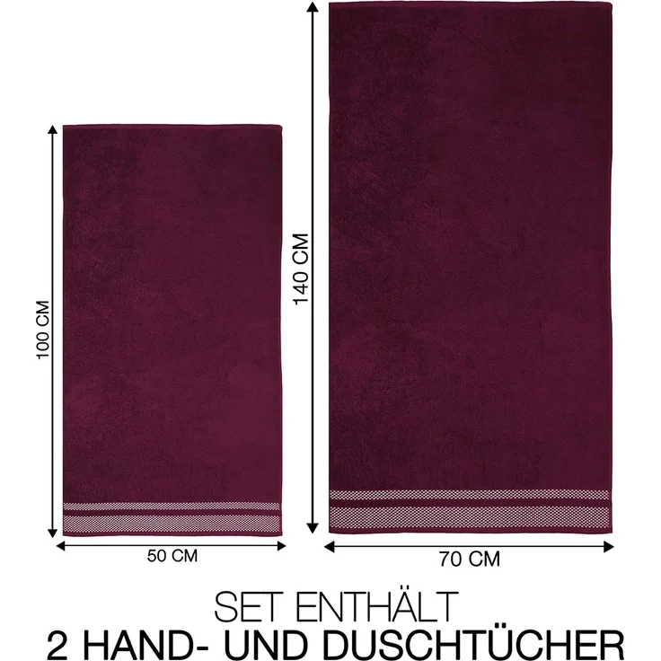 jilda-tex Handtuch Set, Frottier, (4-tlg), weich, strapazierfähig und saugstark mit feiner Bordüre – Bild 3