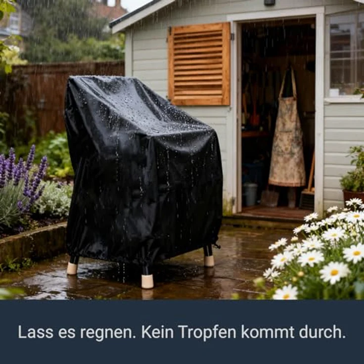 Awnic Gartenstuhl Schutzhülle Abdeckung, 210D Stuhlüberzug Stuhlhüllen Polyester Gewebe Wasserdicht Reißfest 65X75X85X120cm – Bild 6