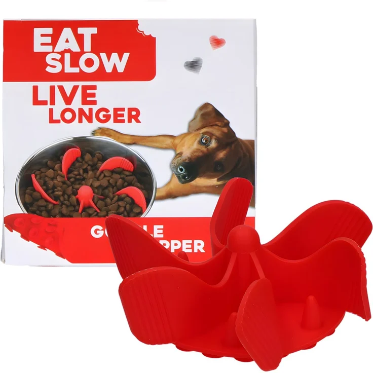 Eat Slow Live Longer Anti-Schlingeinsatz rot, Größe: S – Bild 1