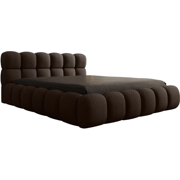 Luxusbetten24 Polsterbett Designer Polsterbett Boston Bouclé, mit Stauraum